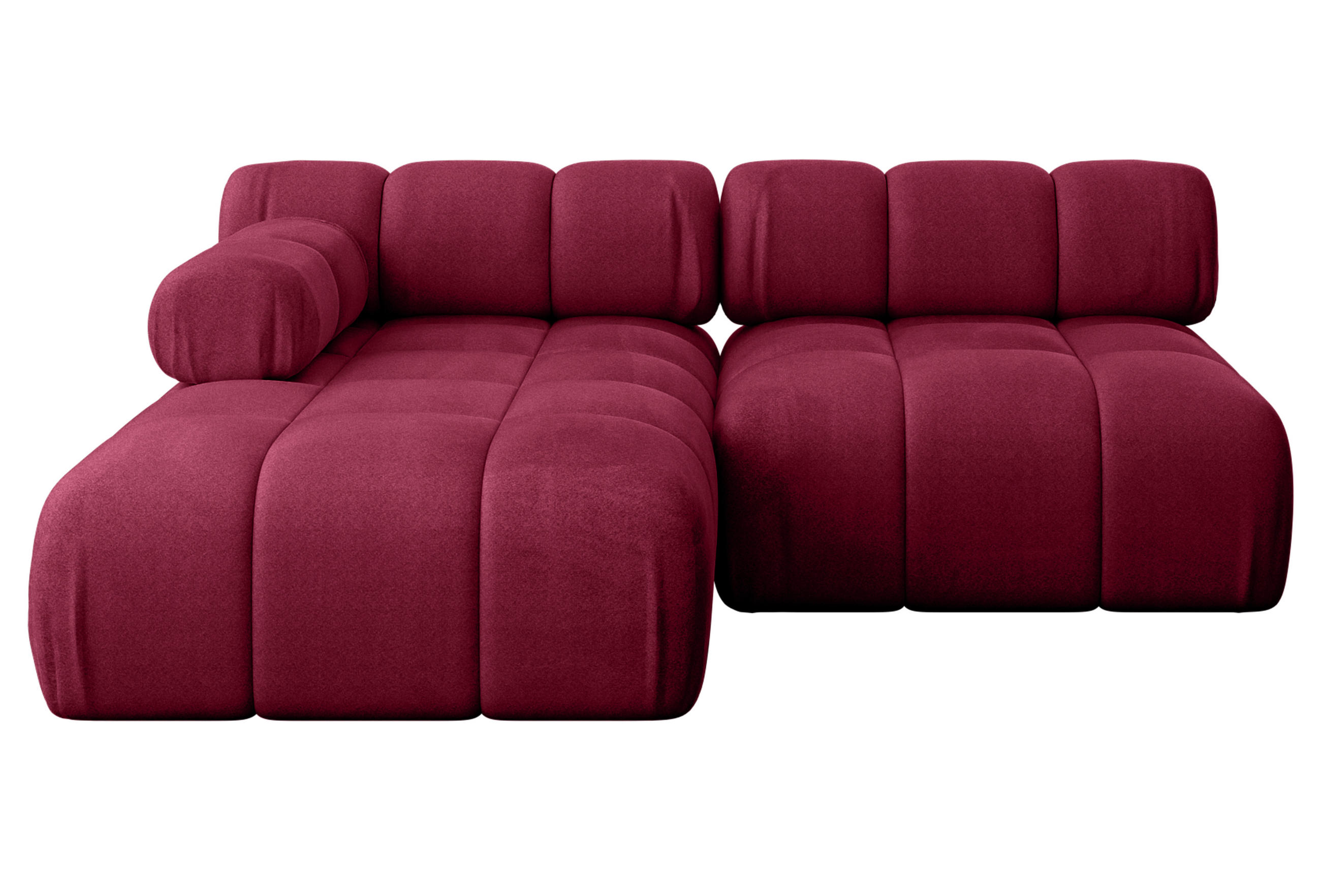 ECKSOFA modulares Sofa Razon-L1 - 190x160x70 cm Bordeauxrot Velours - Bordeaux, Holzwerkstoff/Textil (190/160cm) - ALTDECOR