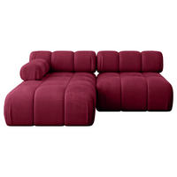 ECKSOFA modulares Sofa Razon-L1 - 190x160x70 cm Bordeauxrot Velours - Bordeaux, Holzwerkstoff/Textil (190/160cm) - ALTDECOR
