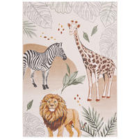 KINDER TEPPICH MAUI KIDS GIRAFFE ZEBRA LÖWE - Multicolor, Textil (80/150cm) - Pergamon