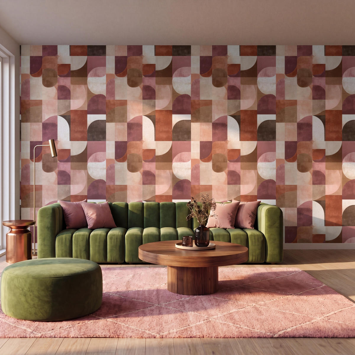 TAPETE - Geometrie - Modern - Retro - 450x260 cm - Multicolor, Papier (450/260cm) - OnlyWow