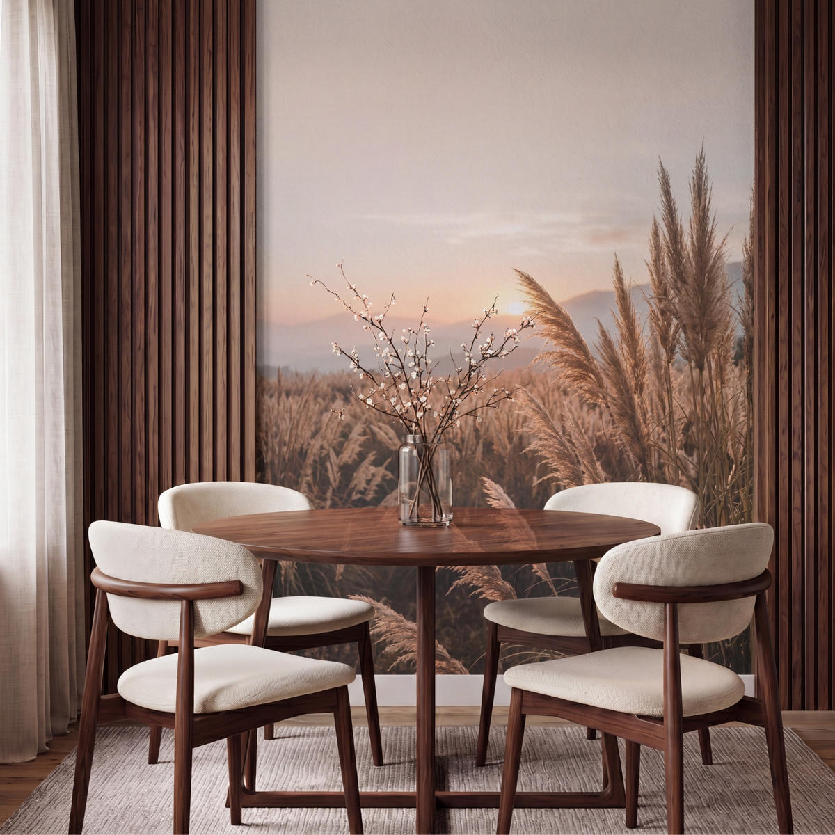TAPETE - Gras - Feld - Sonne - Natur - 160x220 cm - Sandfarben, Papier (160/220cm) - OnlyWow