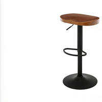 BARHOCKER drehbar höhenverstellbar 60-81 cm Massivholz Braun - Braun, Metall (31.5/81/41.5cm) - Meubliv