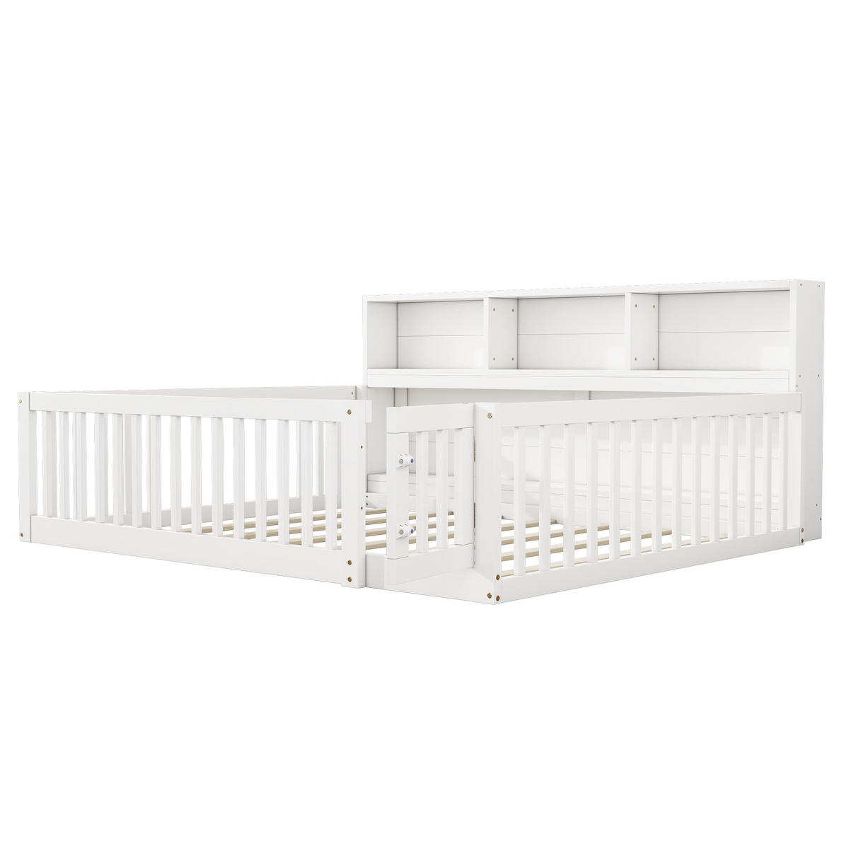 TAGESBETT 140/200 cm Weiß Kiefernholz mit Staufach und Lattenrost - Weiß, Holz (140/200cm) - OKWISH