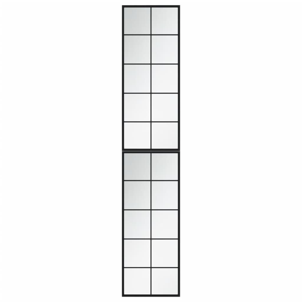 WANDSPIEGEL 2 Stk. Schwarz 100x40 cm Metall - Schwarz, Metall (40/100/200cm) - furnicato