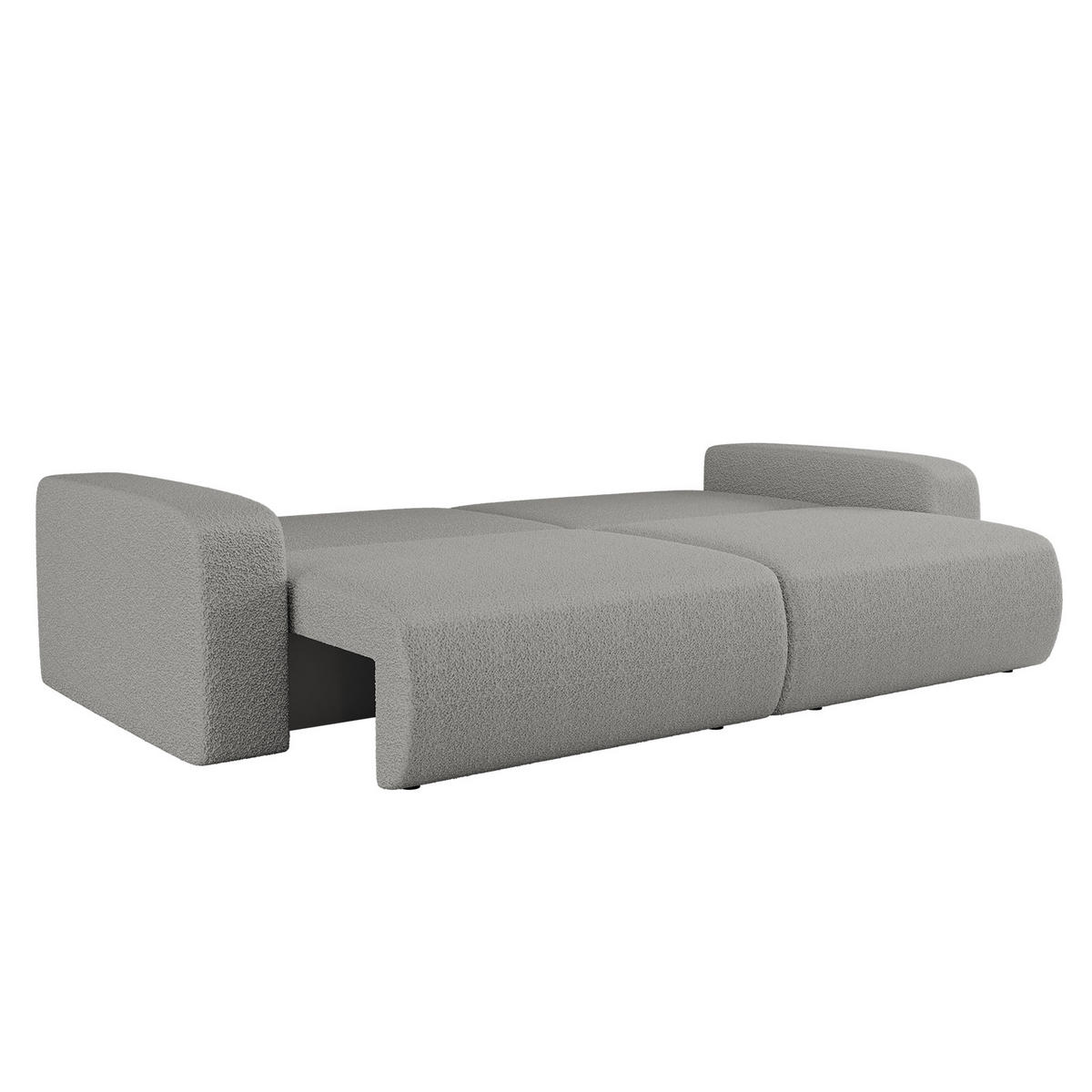 SCHLAFSOFA MILANO und Bettkasten Stoff Quelle Grau - Grau, Holz (246/83/98cm) - Kaiser Möbel