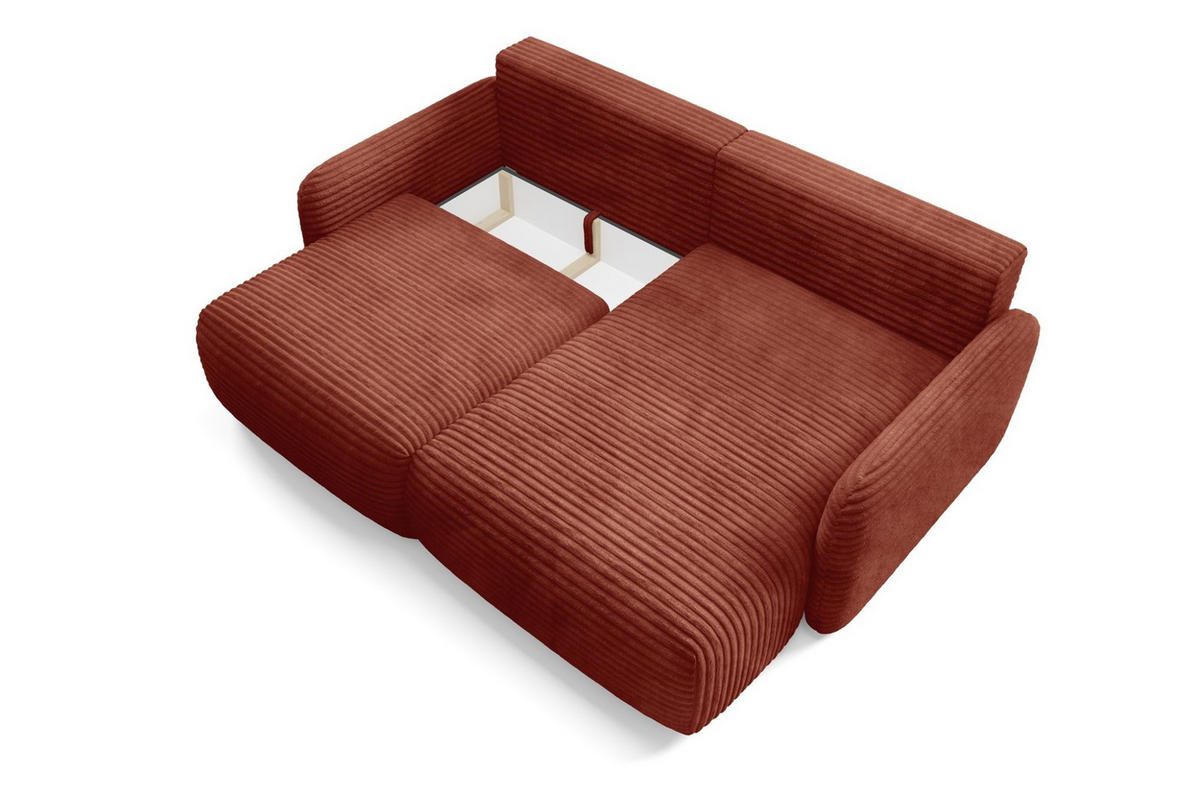 ECKSOFA Simone Mit Schlaffunktion - Rotbraun, Holzwerkstoff/Textil (165/240cm) - Fun Möbel
