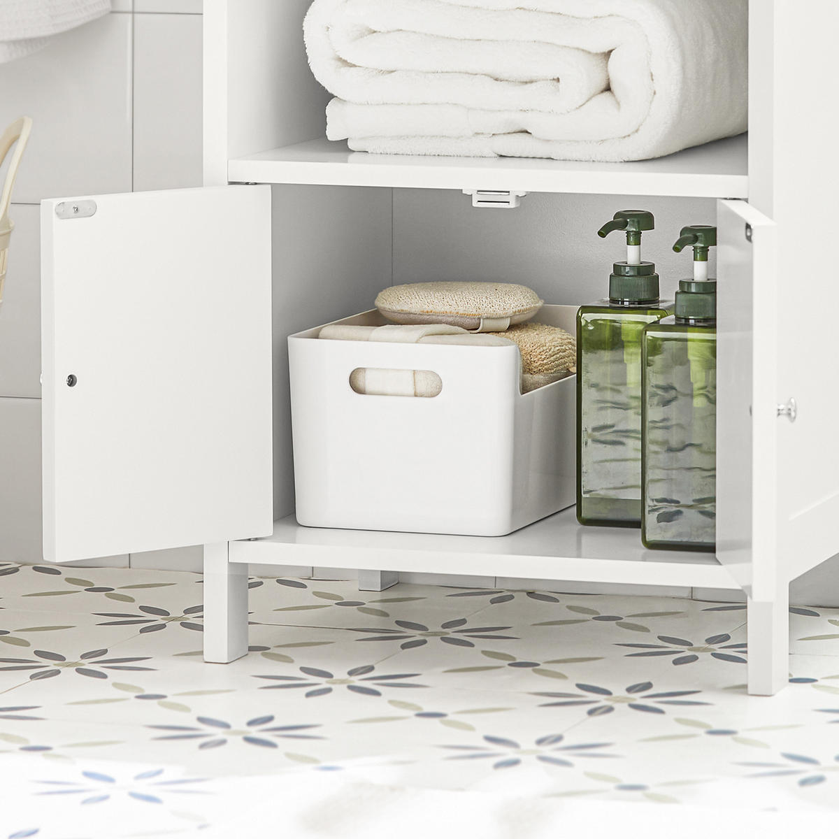BADEZIMMERSCHRANK Weiß - Weiß, Holzwerkstoff (41/86/36cm) - SoBuy