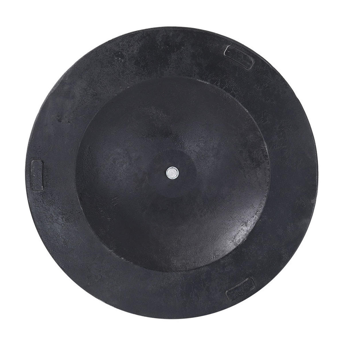 SONNENSCHIRMSTÄNDER Sonnenschirmfuß mit Rollen aus PE + Concrete in Rattanoptik Schwarz wetterfest und standfest ohne Befüllen Ø45 × 30 cm 25 kg - Schwarz, Metall (57/51cm) - Livingandhome