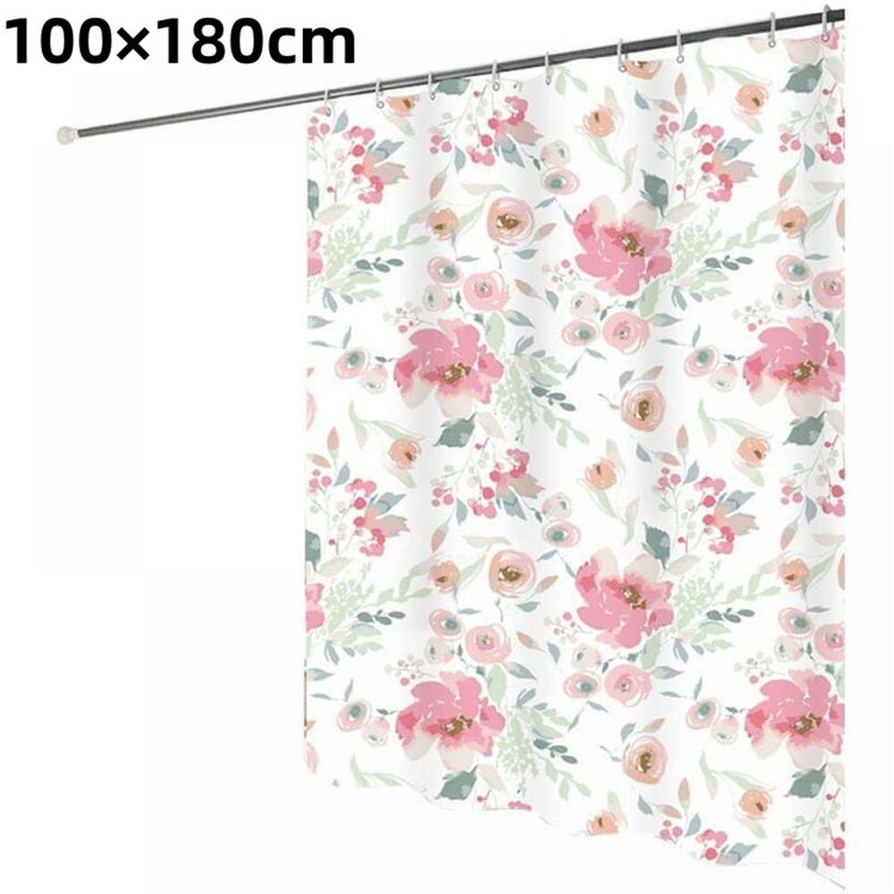 DUSCHVORHANG Schnell Trocknend 100/180 cm Polyester Wasserabweisend mit 6 Haken - Multicolor, Kunststoff (100/180cm) - MCBOSON