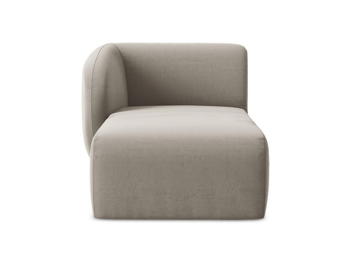 SOFAELEMENT Links Samt Stoff Grau - Taupe/Schwarz, Holzwerkstoff/Kunststoff (91/75/166cm) - Makamii