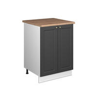 SPÜLENUNTERSCHRANK Fame-Line, Anthrazit-Gold Landhaus/Weiß, 60 cm - Anthrazit/Weiß, Holzwerkstoff (60/82/60cm) - Vicco