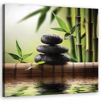 WANDBILD zen steine - Grün, Textil (50/50cm) - Feeby