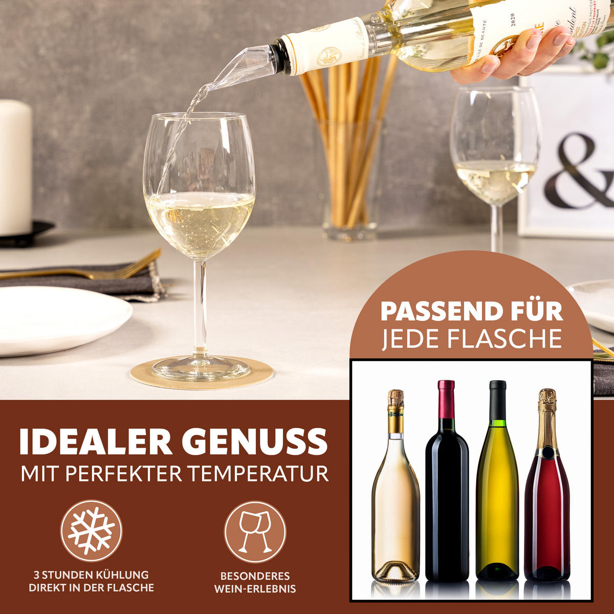 WEIN-AUSGIESSER, transparent - Transparent, Kunststoff (2.5/31.5/2.5cm) - bremermann