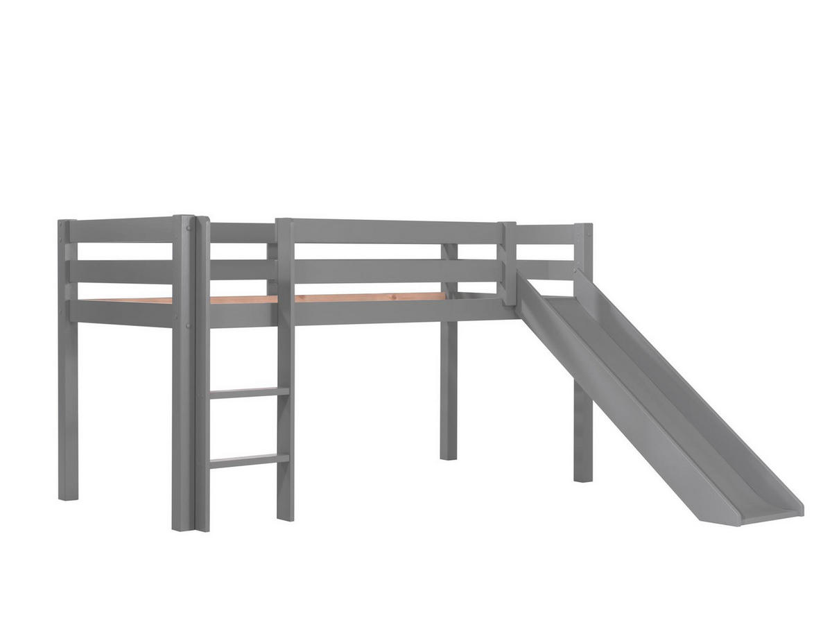 HOCHBETT mit Rutsche Karolina 210x114x218 aus Massivholz in grau - Grau, Holz (90/200cm) - 58aufmkessel