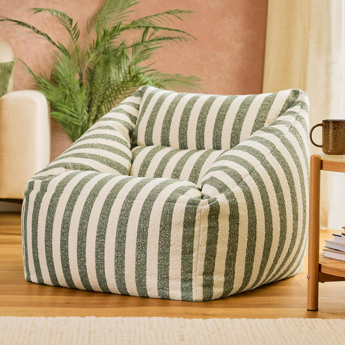 SITZSACK Sessel Natalia Bouclé - Grün, Textil (70/65/70cm) - icon