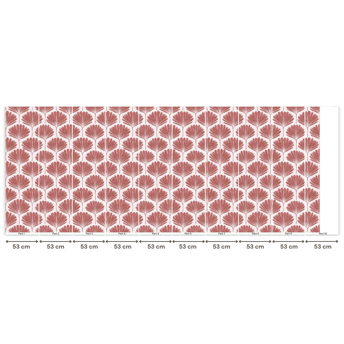 TAPETE - Fächer - Motiv - Terra - 500x200 cm - Rotbraun, Papier (500/200cm) - OnlyWow