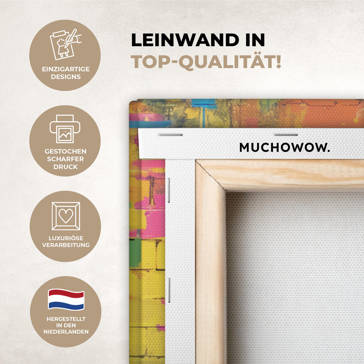 LEINWANDBILD Graffiti - Schimpanse - Straßenkunst - Kopfhörer - Affe Wandbild Wohnzimmer 60x80 cm - Blau, Textil (60/80cm) - MuchoWow