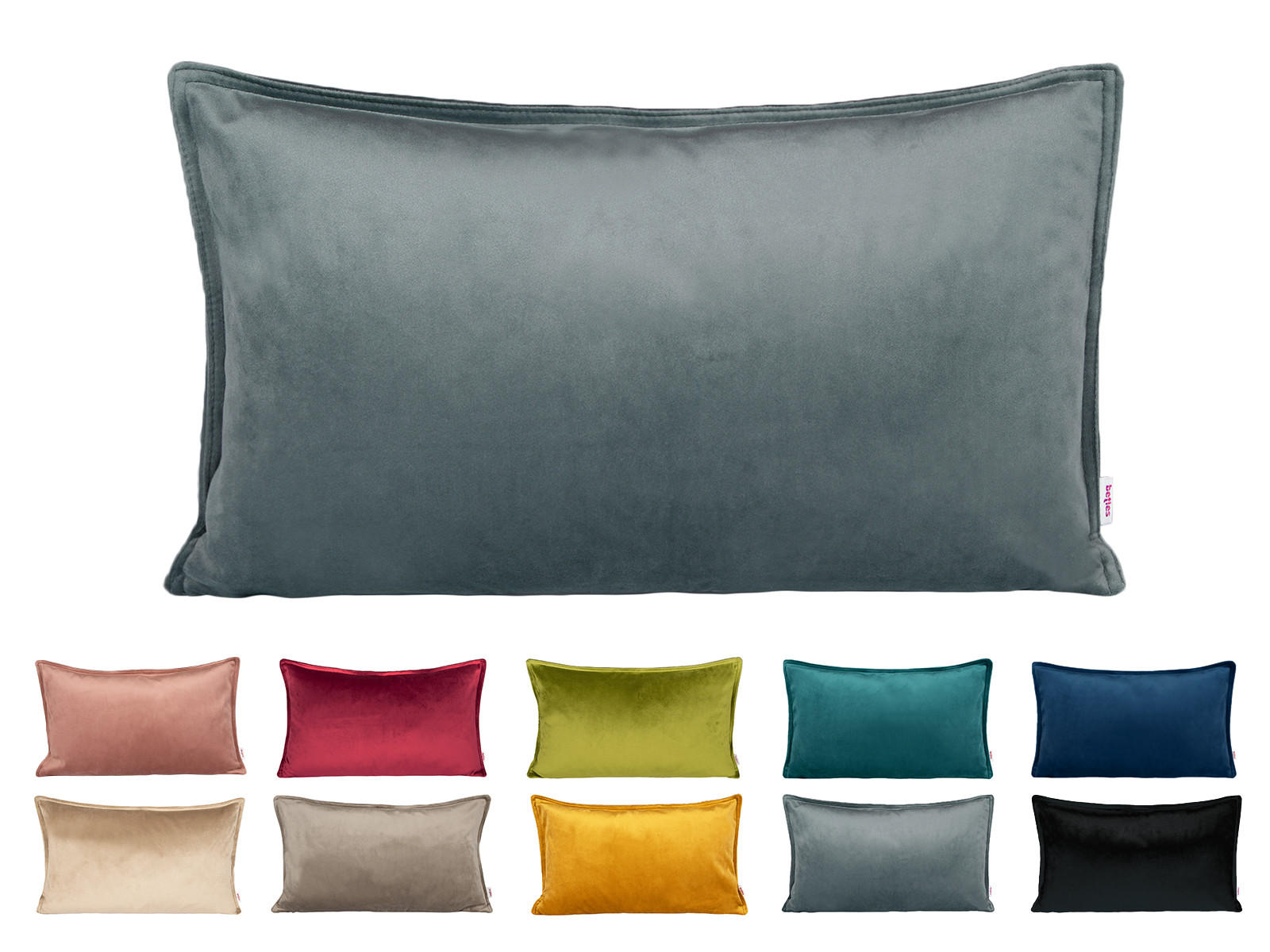 KISSENHÜLLE Samt&Sonders stein-grau 50/30 cm - Grau, Textil (30/50cm) - beties Heimtextil