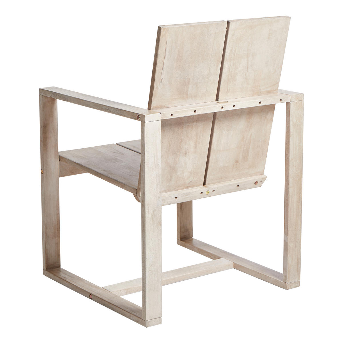 GARTENSTUHL 6er Set Heller Holzfarbton Azzanello - Hellbraun/Weiß, Holz (63/90/61cm) - Beliani