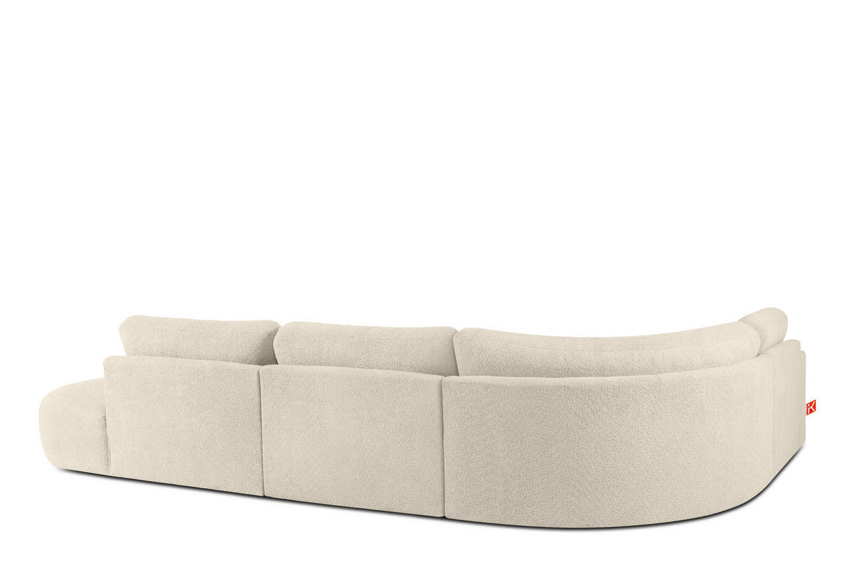 ECKSOFA RECHTS ZUCCO, Hellbeige - Hellbraun, Holz/Holzwerkstoff (224/373cm) - KONSIMO®