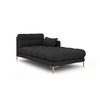 CHAISELONGUE rechts Mamaia aus strukturiertem Stoff dunkelgrau - Dunkelgrau, Textil (102/75/185cm) - Micadoni