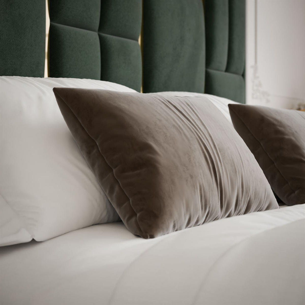 POLSTERBETT BRIGITTE GOLD mit Bettkasten 140x200 cm Element 12 - Grün, Textil (140/200cm) - Lookway