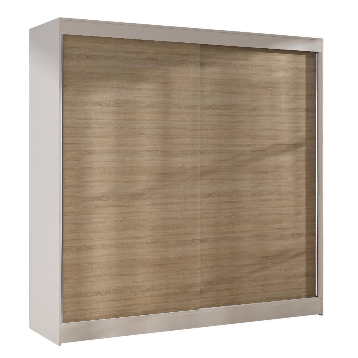SCHWEBETÜRENSCHRANK Basti X - 200 cm - Beige/Weiß, Holzwerkstoff/Metall (200/215/58cm) - Sofnet