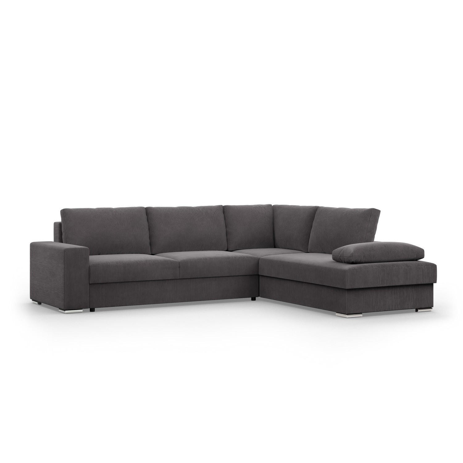 ECKSOFA MIT SCHLAFFUNKTION VELANO Dunkelgrau - Dunkelgrau, Textil (231/287cm) - Mebligo