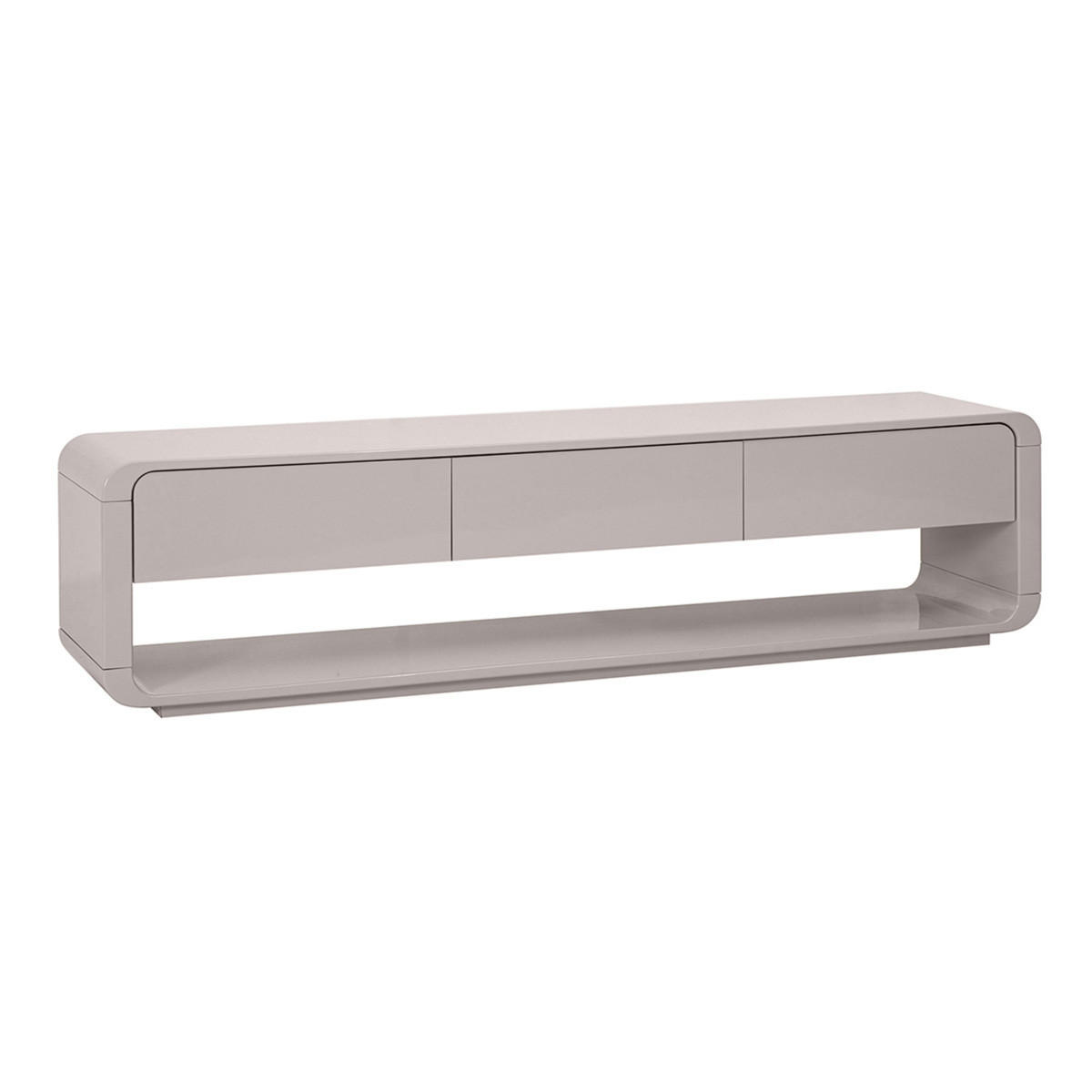 TV-MÖBEL Design beige glänzend mit 3 Schubladen L179.5 cm SAILOR - Beige, Kunststoff (39/45/179.5cm) - Miliboo