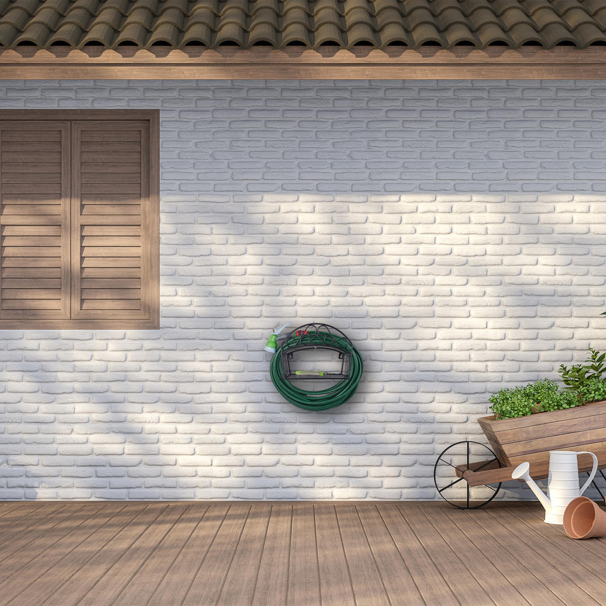 SCHLAUCHHALTER - Schwarz, Metall (32/27.5/17cm) - Relaxdays