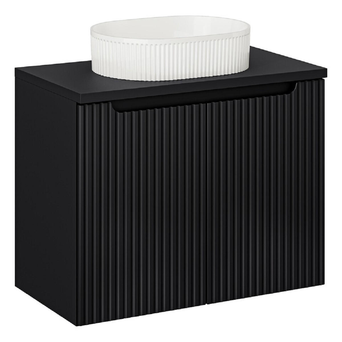 WASCHTISCHKOMBI 80 cm 3Teile - Nova Black N BM126 in Schwarz/Matt - Schwarz, Holz (80/57/40cm)