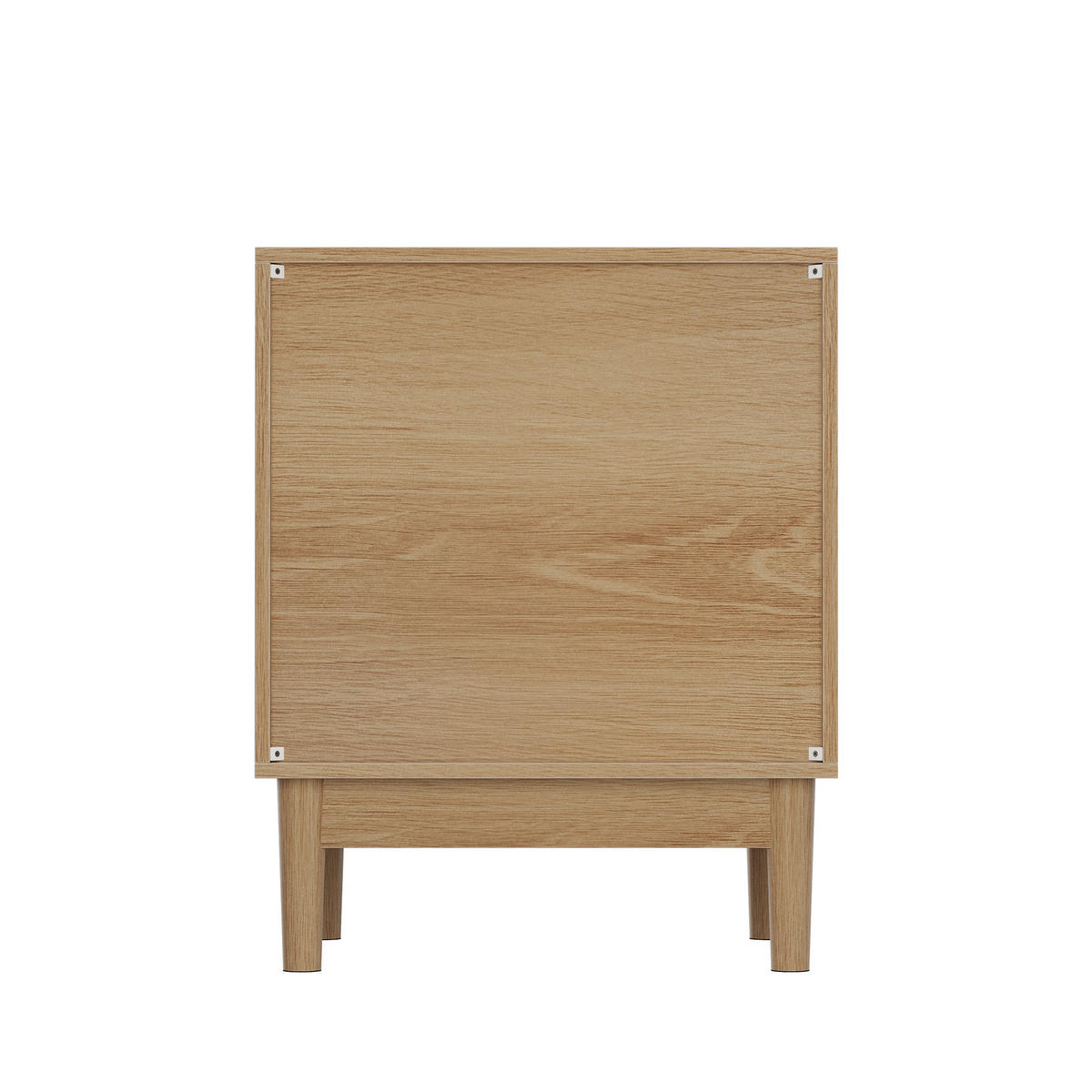 NACHTTISCH aus MDF 45x39x56,5 cm Eiche mit 2 Schubladen und Ablagefach in Lamellenoptik - Nussbaumfarben, Holzwerkstoff (45/56.5/39cm) - Modfu
