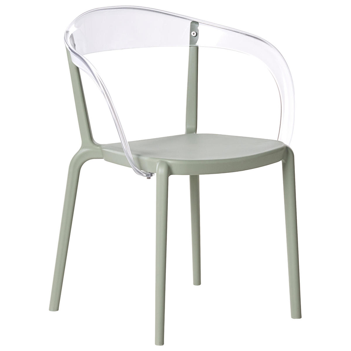 GARTENSTUHL 4er-Set stapelbar Hellgrün Malevizi - Hellgrün, Kunststoff (45/77/45cm) - Beliani