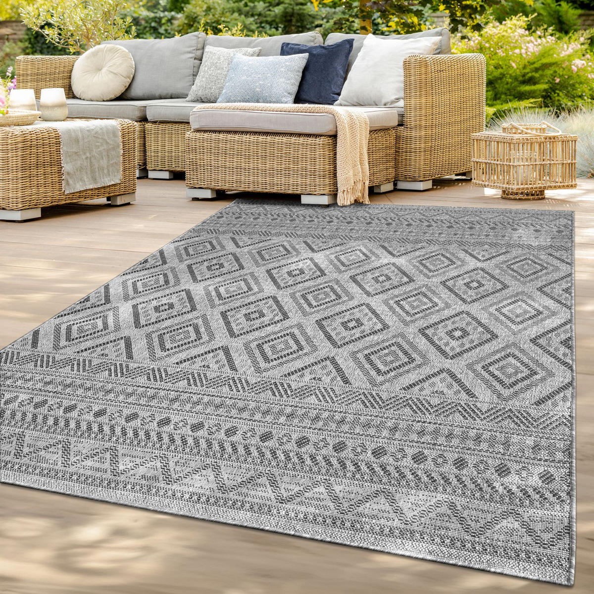 OUTDOORTEPPICH Anthrazit 240 x 340 cm - Anthrazit, Kunststoff (240/340cm) - TT Home