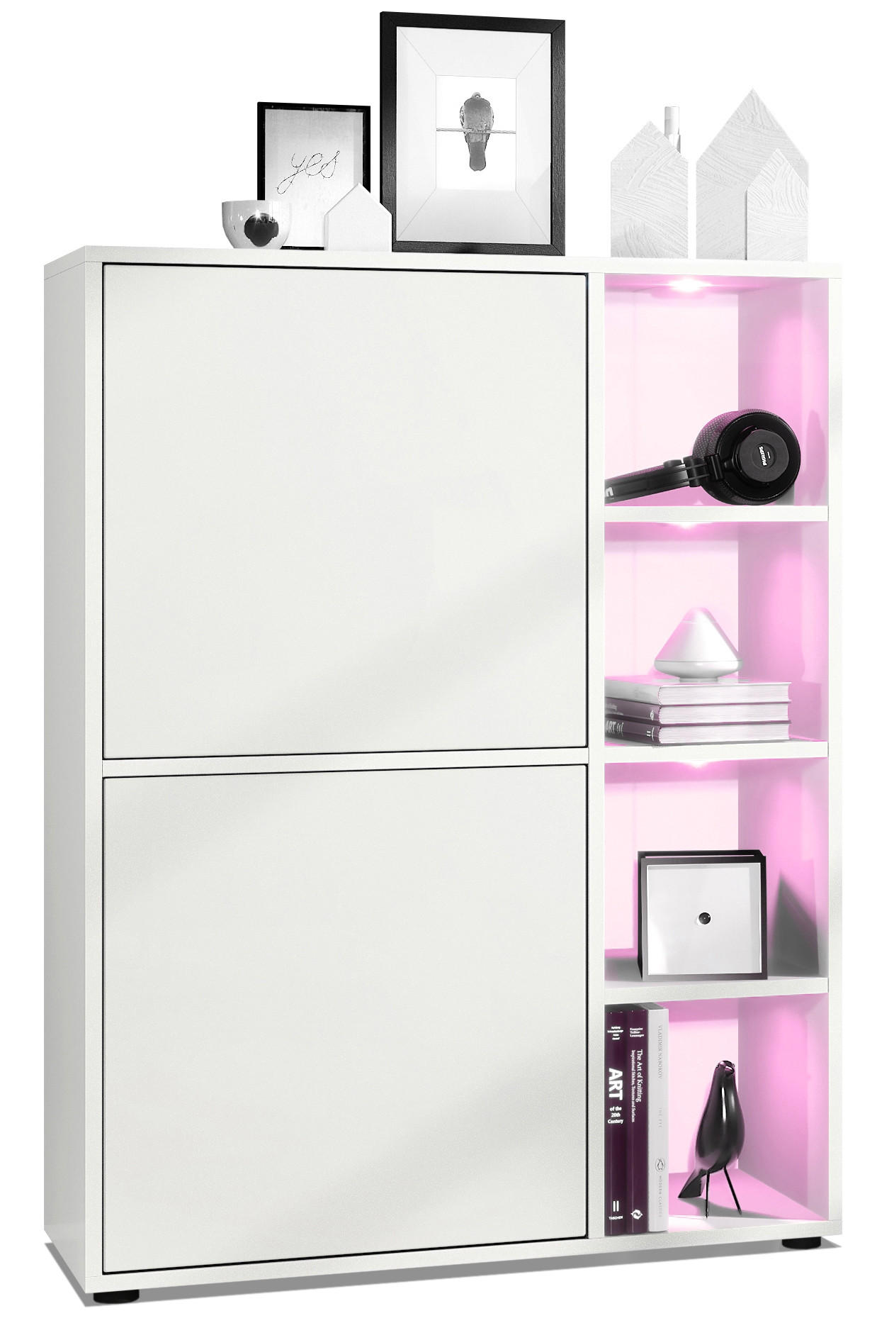Vladon Highboard Weiß 79x105.5x35.5 cm