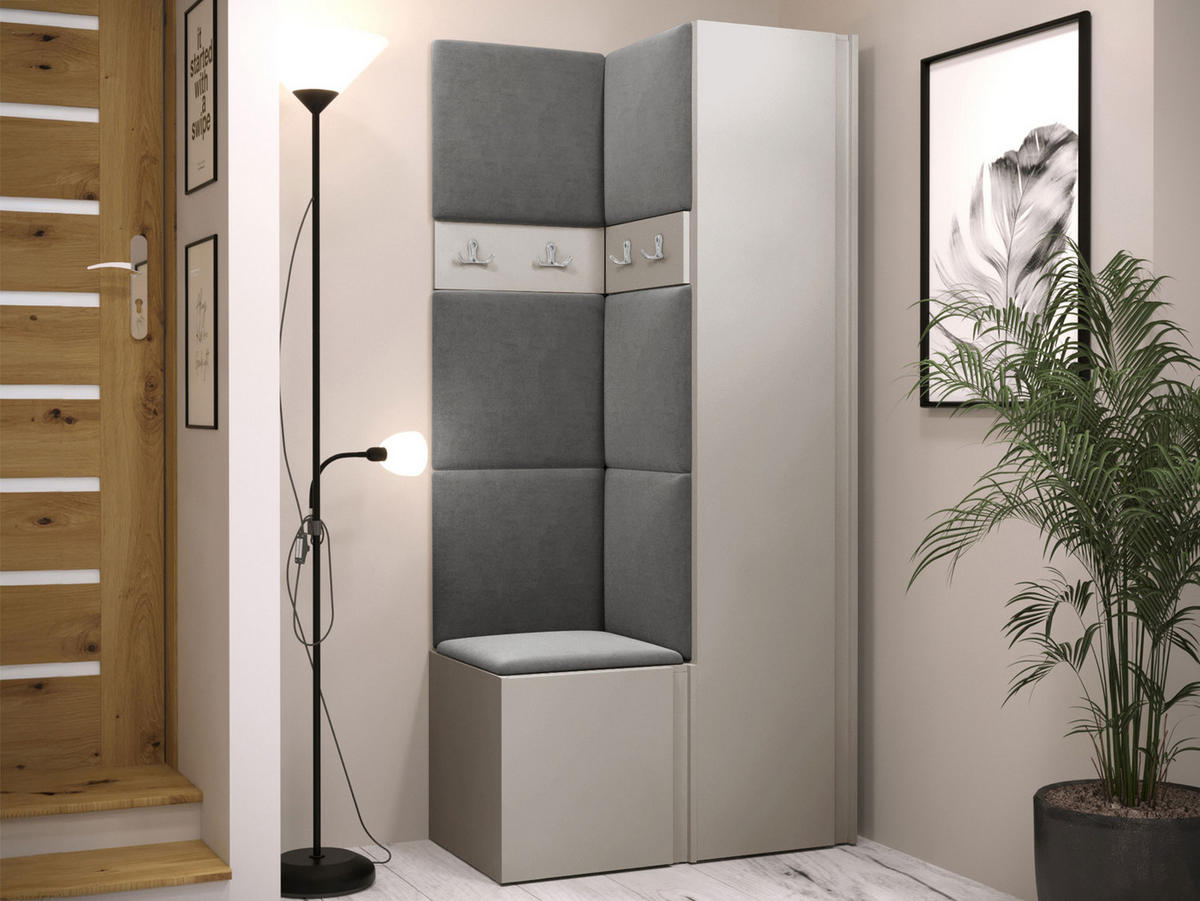 GARDEROBEN-SET Orion XXIV - Kaschmir/Grau, Holzwerkstoff/Kunststoff (82/186/46cm) - MIRJAN24