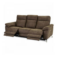 DREISITZER-SOFA Mikrofaser Braun (Taupe) - Braun, Leder/Metall (222/101/96cm) - Furnhouse