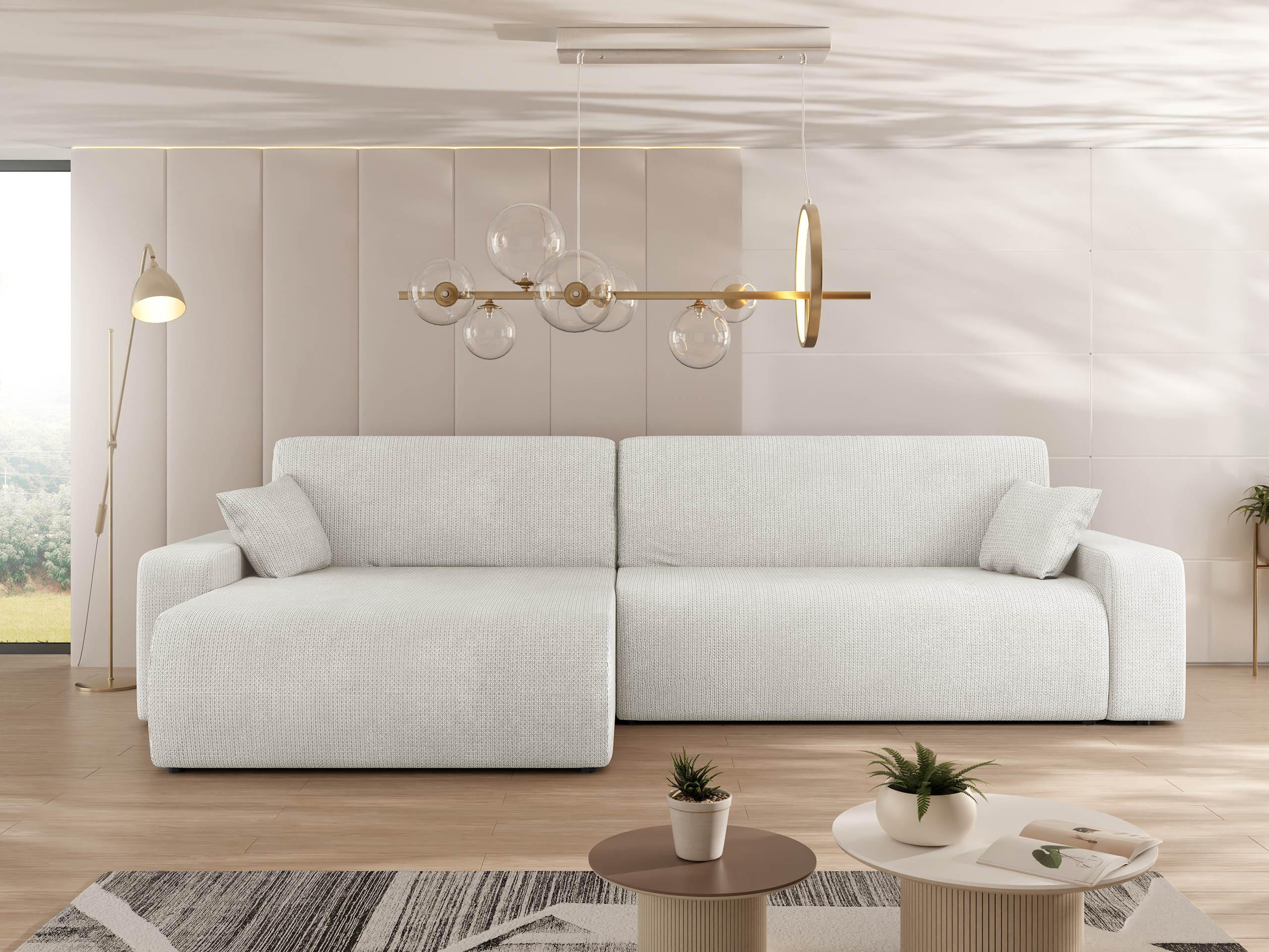 ECKSOFA Piano - Creme/Schwarz, Holz/Kunststoff (274/145cm) - MIRJAN24
