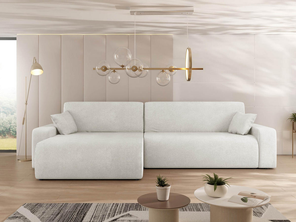 ECKSOFA Piano - Creme/Schwarz, Holz/Kunststoff (274/145cm) - MIRJAN24