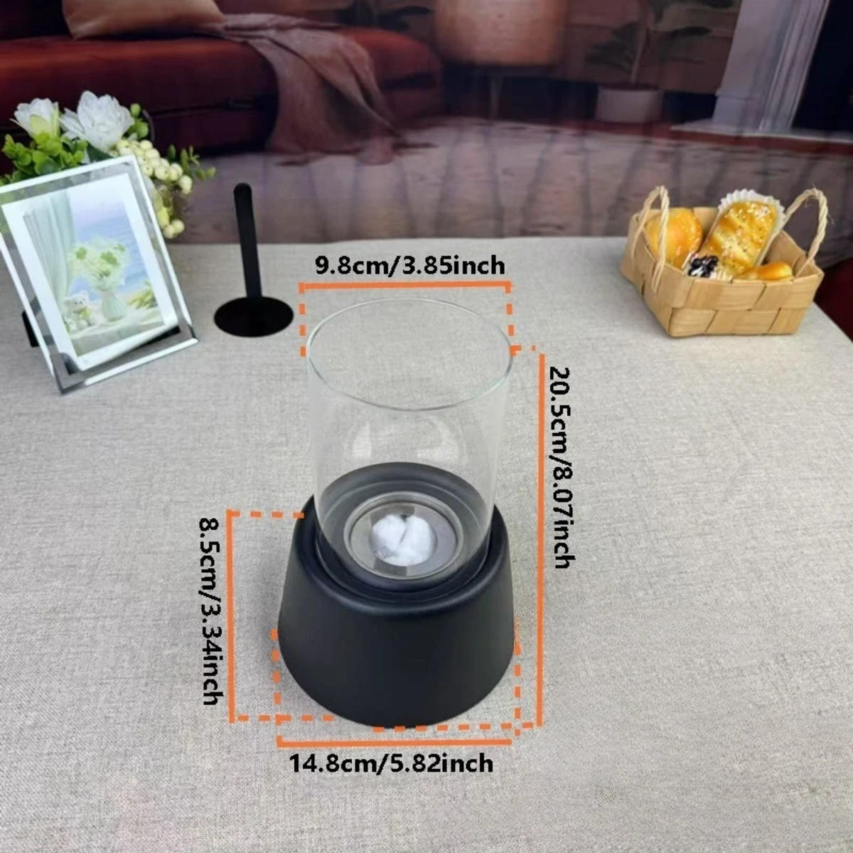 BIOETHANOL-KAMIN Weiß 14.8/14.8/20.5 cm - Schwarz, Metall (14.8/20.5/14.8cm) - Authentics