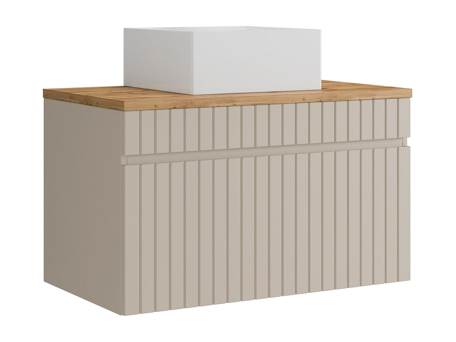 EINZELWASCHTISCH - 80cm x 46cm - MDF - beige - SATARA - Beige, Holz (80/46/46cm) - Vente-Unique