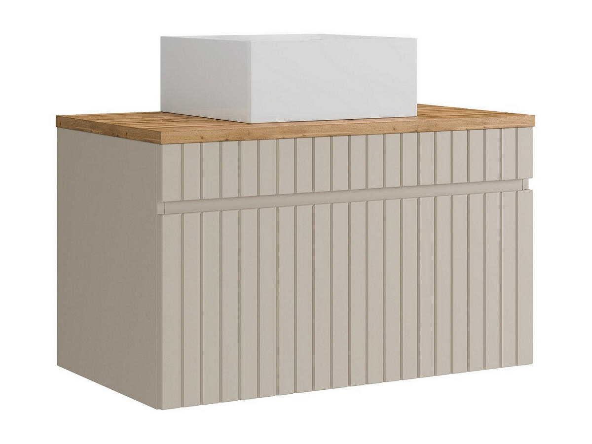 EINZELWASCHTISCH - 80cm x 46cm - MDF - beige - SATARA - Beige, Holz (80/46/46cm) - Vente-Unique