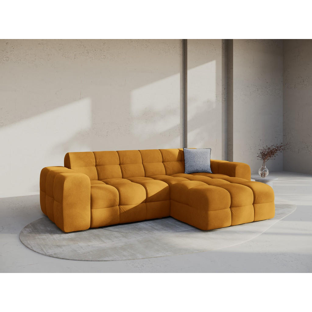 Thumbnail - Micadoni Ecksofa, Dunkelgelb, Textil, 4-Sitzer, L-Form, 256x173 cm, Hergestellt in Europa, Oeko-Tex®, Wohnzimmer, Sofas ...