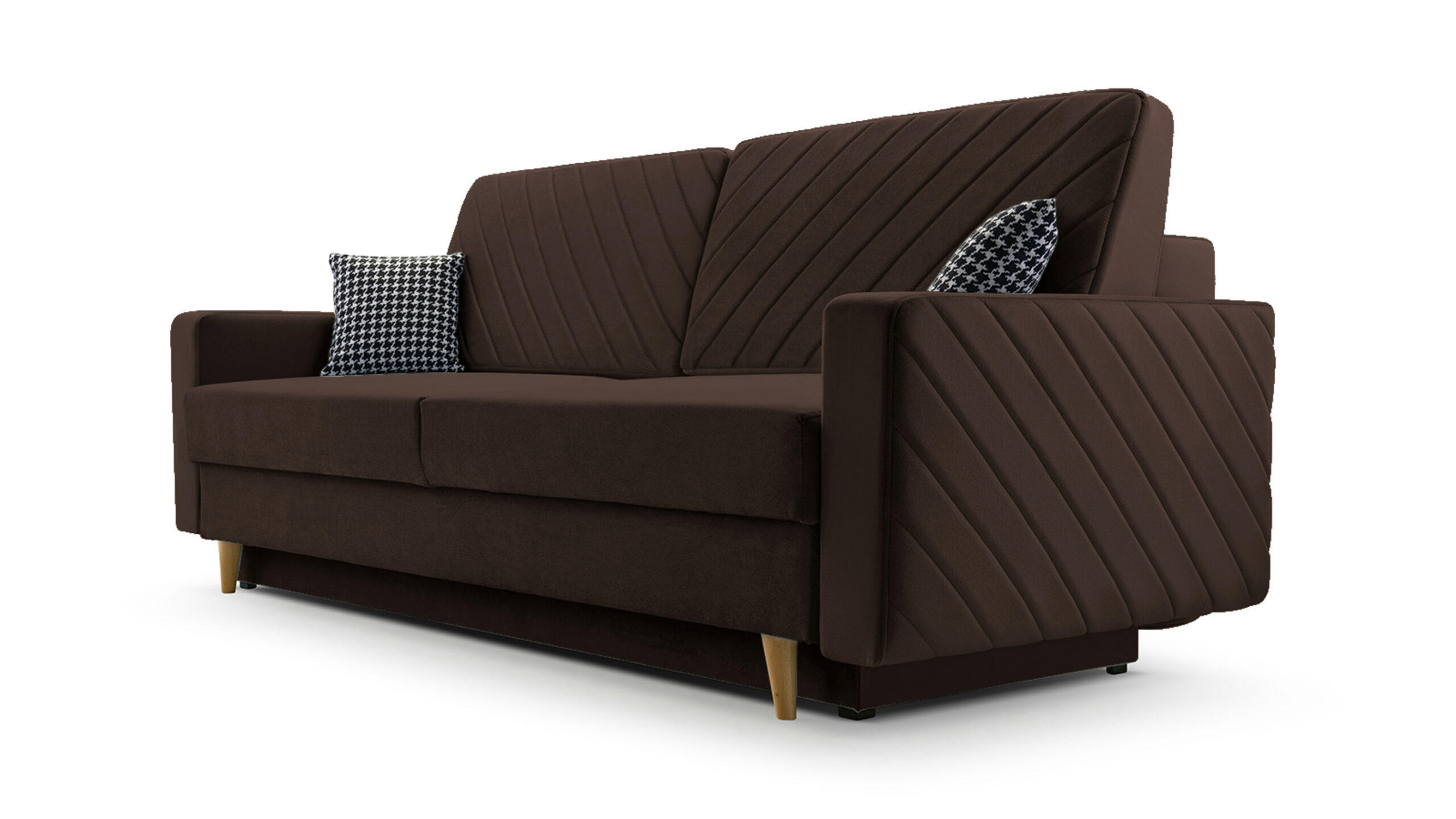 SCHLAFSOFA - California - Kronos 06 Dunkelbraun - Dunkelbraun, Holz (230/96/97cm) - Möblo