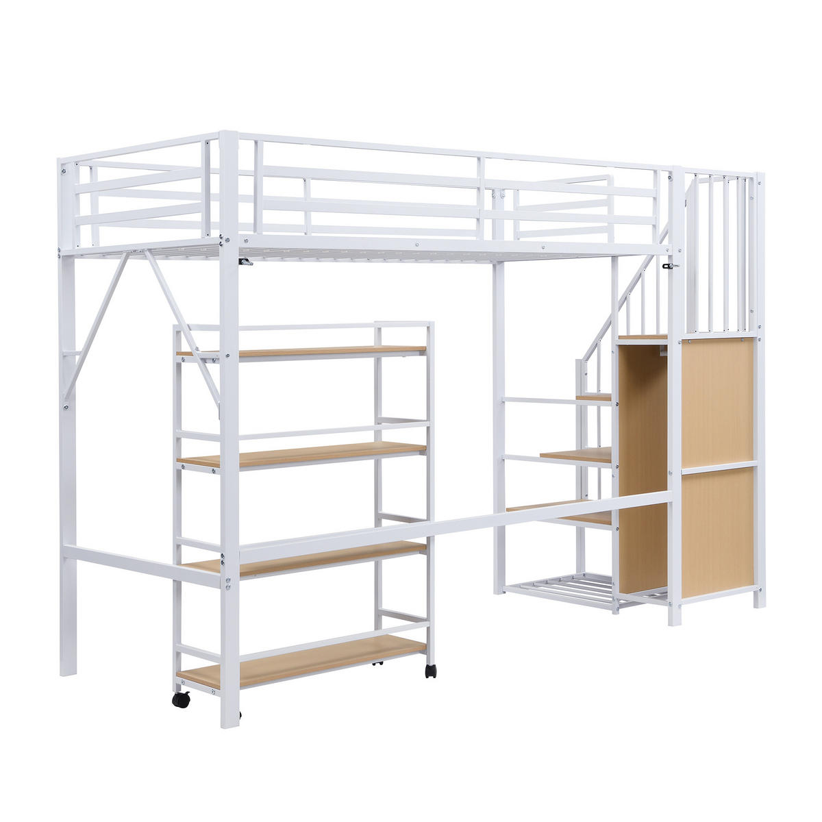 HOCHBETT Eisen MDF 90/200 cm Weiß, Natur - Ahornfarben/Weiß, Holz/Metall - Raumix