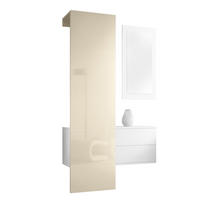GARDEROBE Carlton Paneel in Creme Hochglanz - Creme, Holzwerkstoff (105/193/35cm) - Vladon