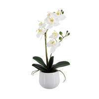 KUNSTBLUME Künstliche Orchidee - Mian 45 cm - Weiß, Kunststoff (44cm) - aplanta
