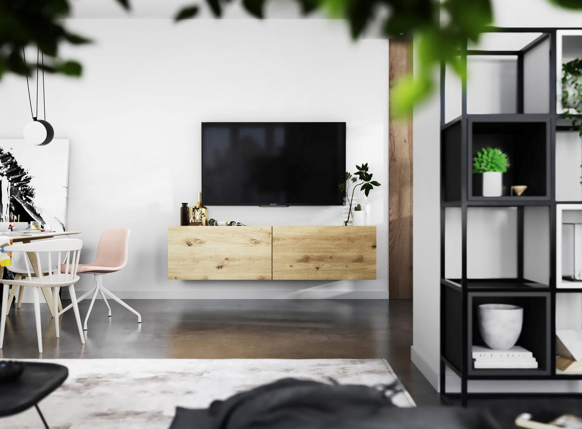 TV-SCHRANK Enjoy Eiche Artisan matt Loft 120 cm - Eiche Artisan, Holzwerkstoff (120/37/35cm) - Meble Lindner