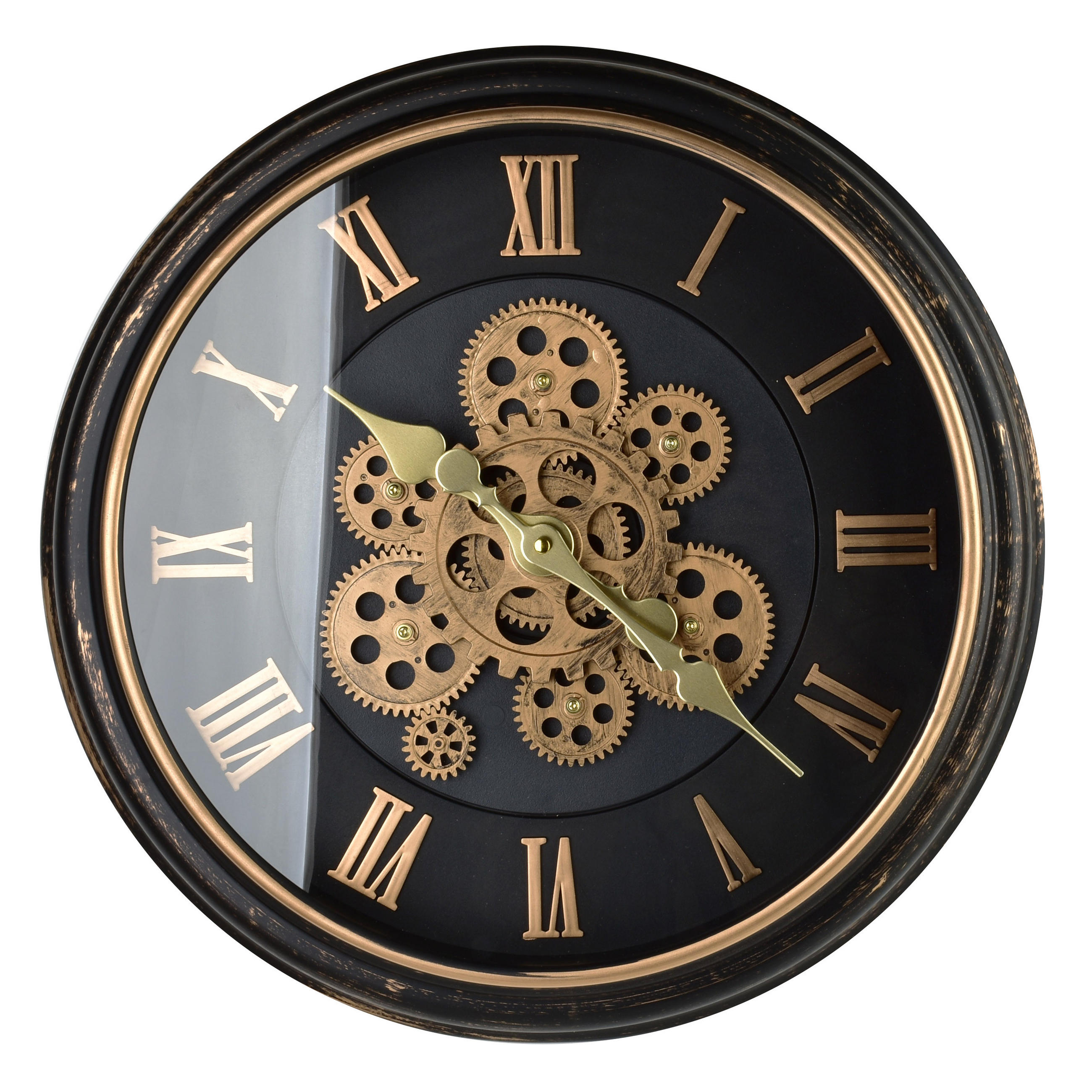 WANDUHR Ramsey schwarz 45/45/45 cm Kunststoff - Braun, Kunststoff (45/45/45cm) - Mondex