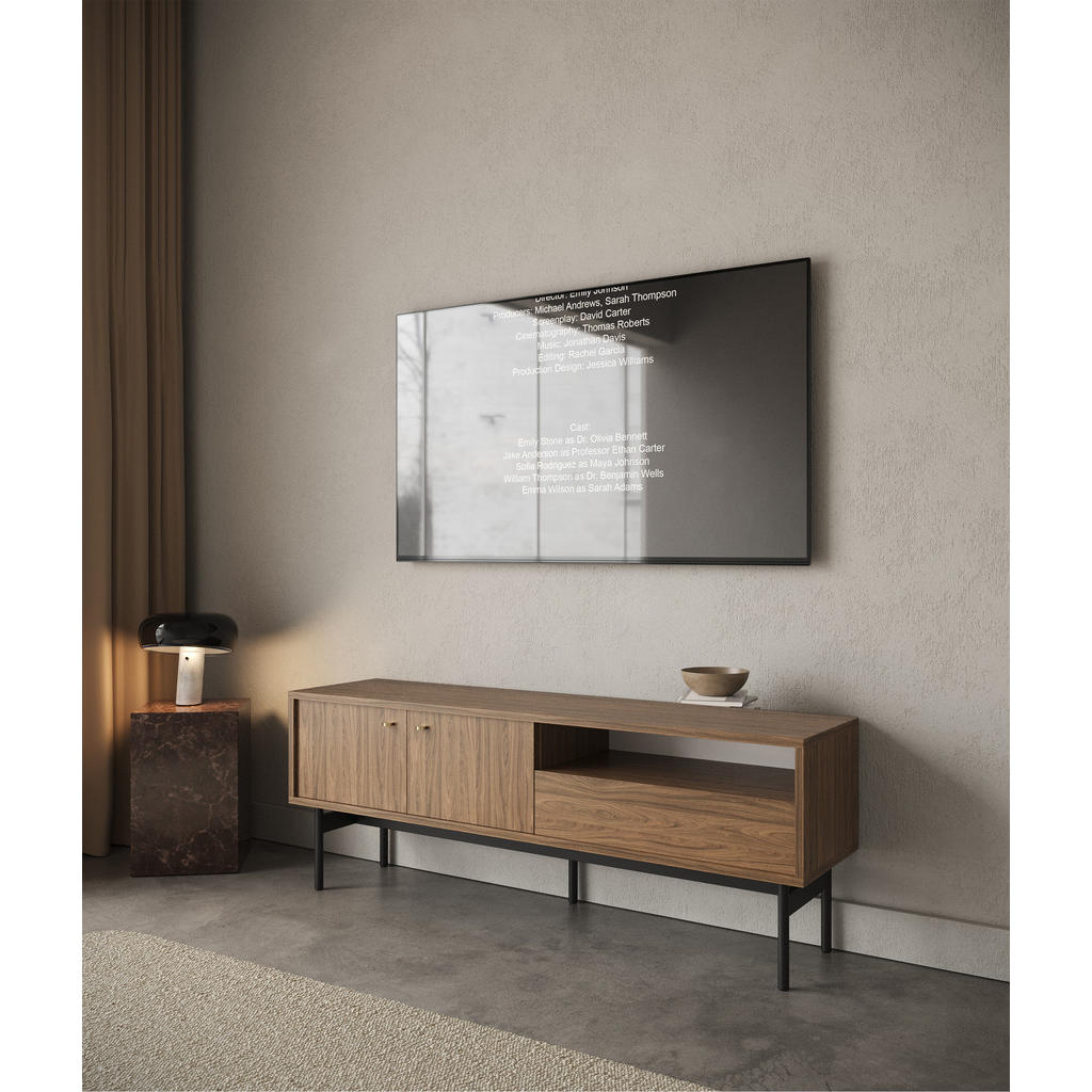 Thumbnail - Selsey Tv-Element, Braun, Holzwerkstoff, 1 Fächer, 1 Schubladen, Rechteckig, 154x56.6x38 cm, Wohnzimmer, Wohnwände, Lowb...